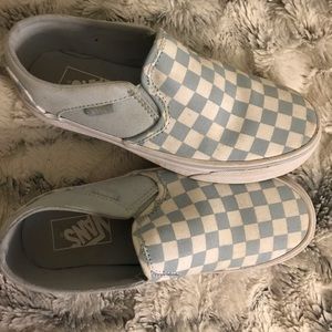 baby blue checkered vans